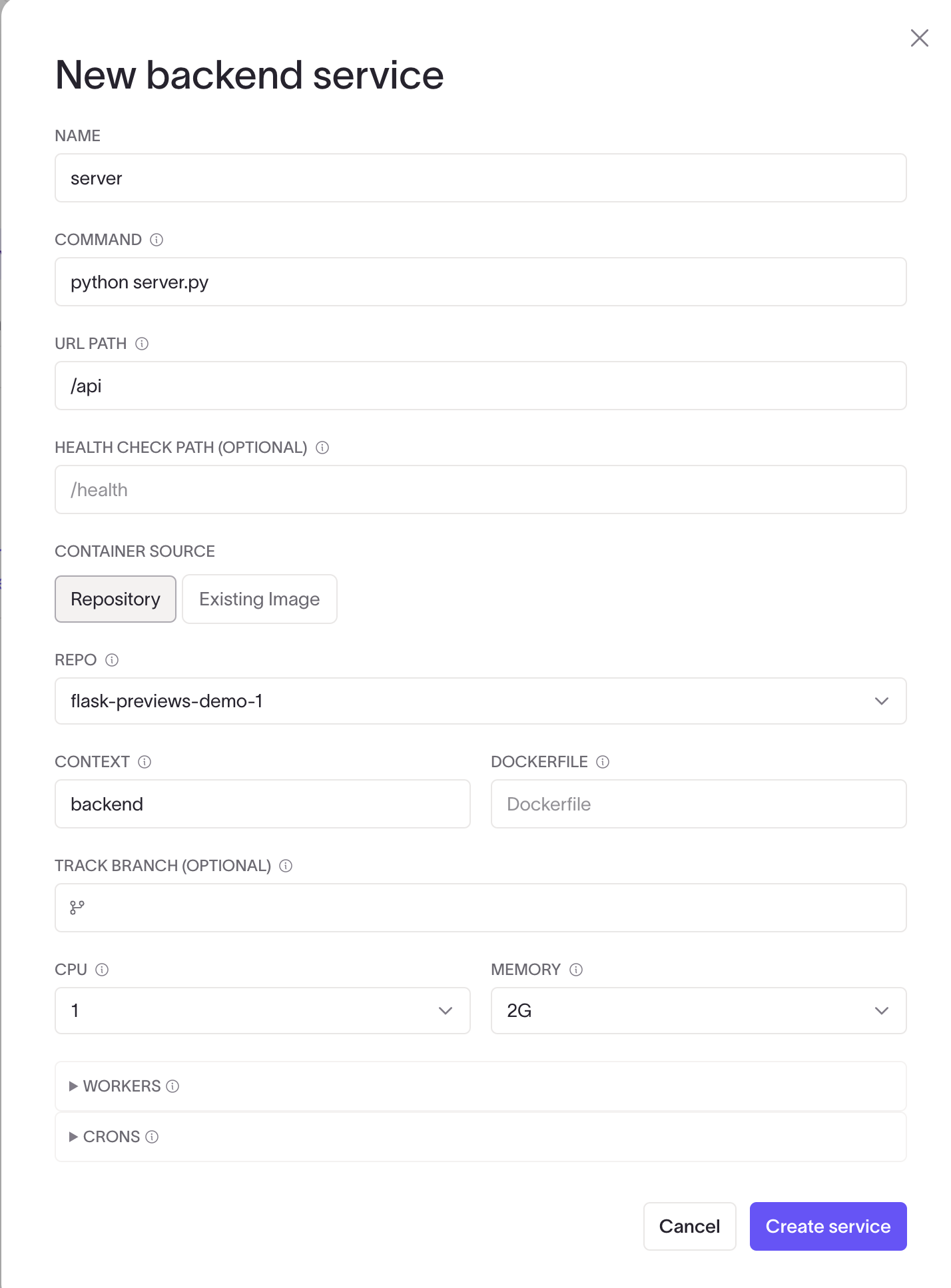 A screenshot shows the form used to add a backend service in Coherence.