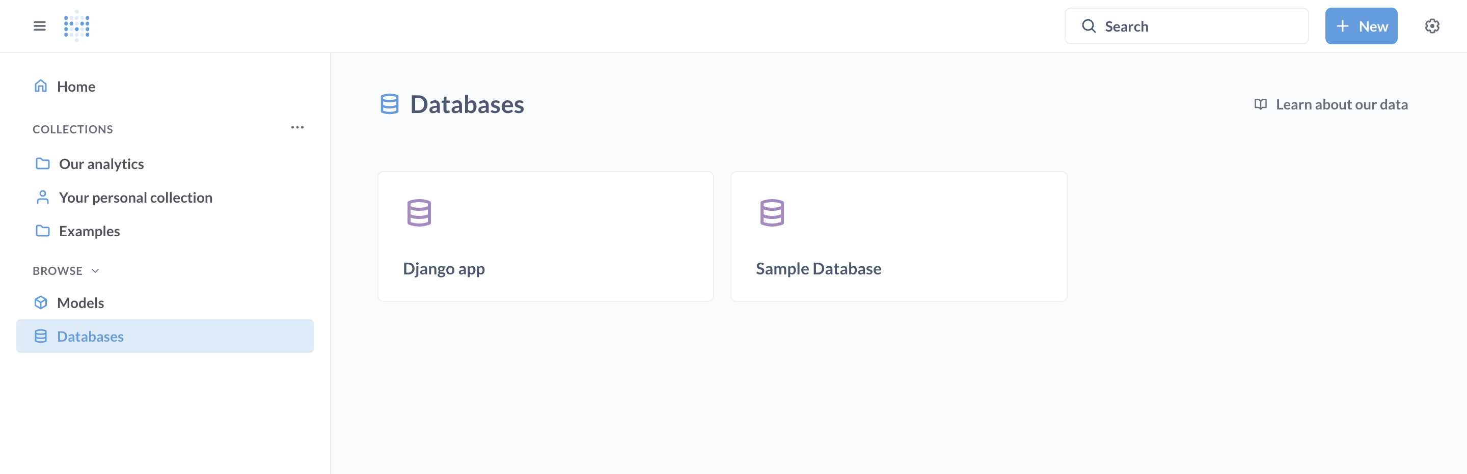 Application database added to Metabase