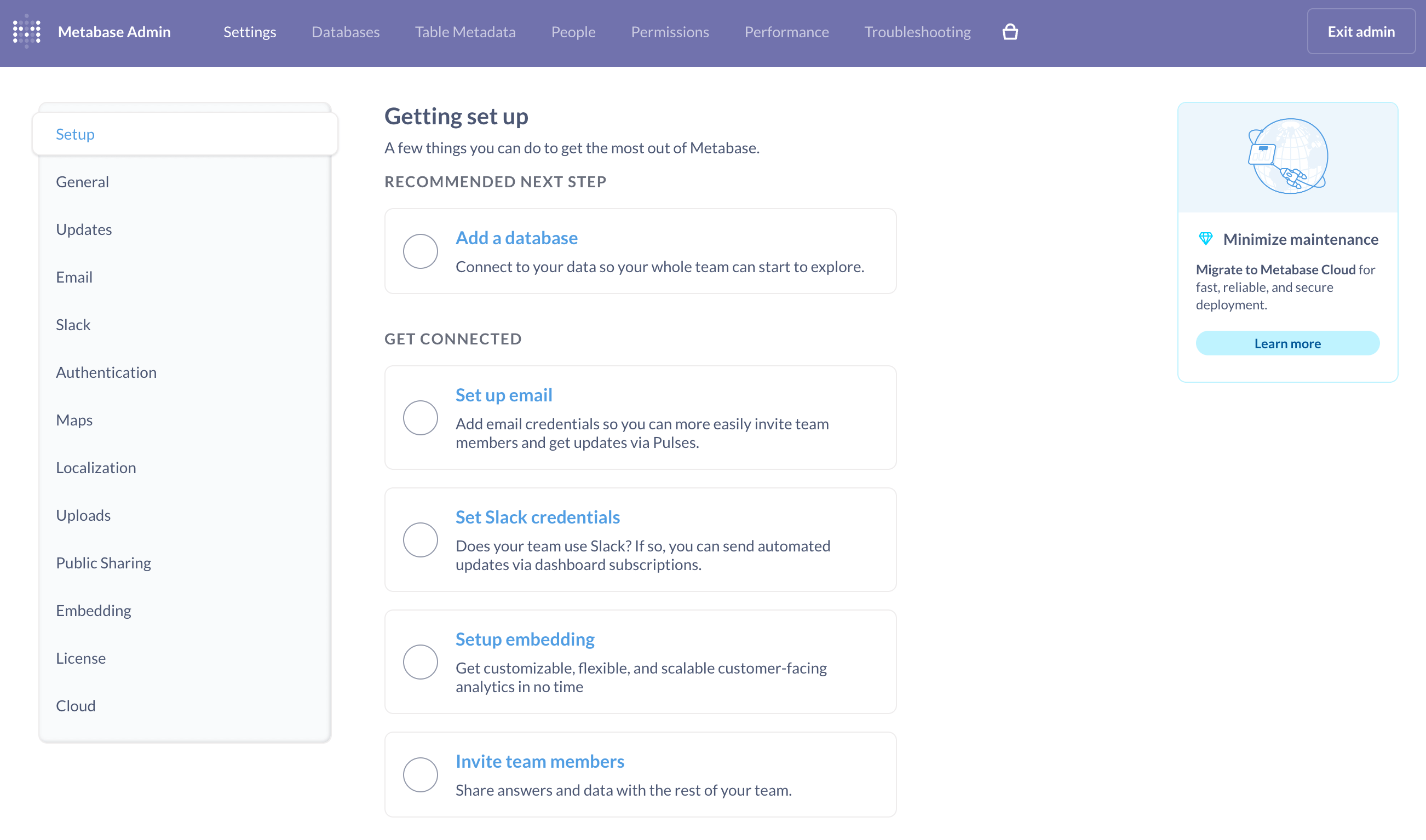 Metabase link to external database