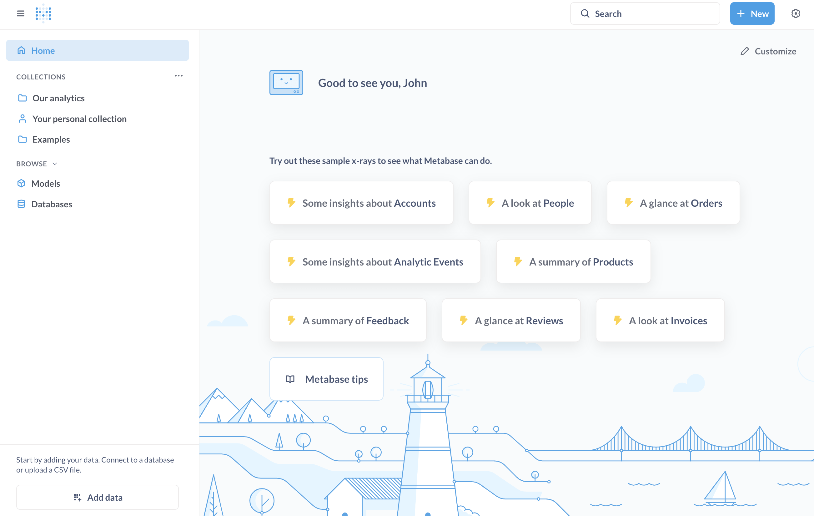 Metabase homepage