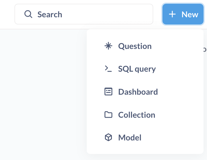 Metabase add dashboard menu