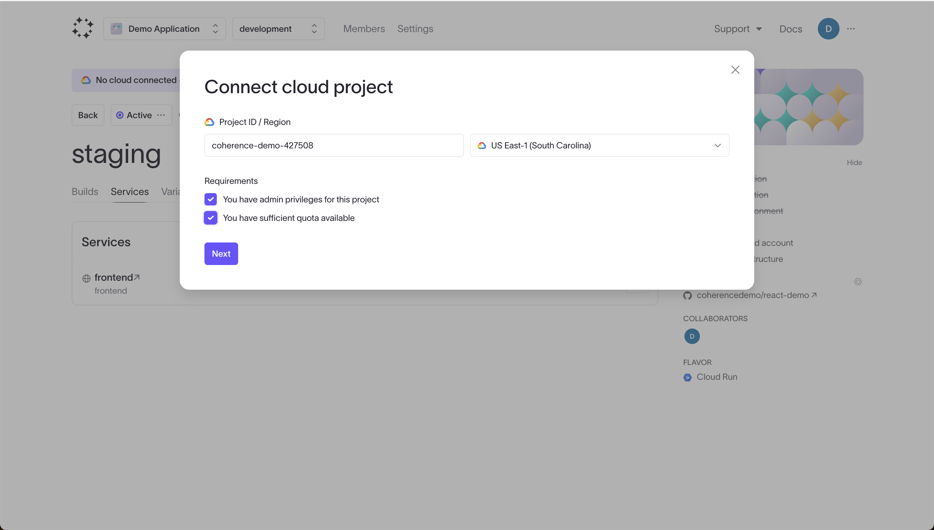 Create a Google Cloud connection