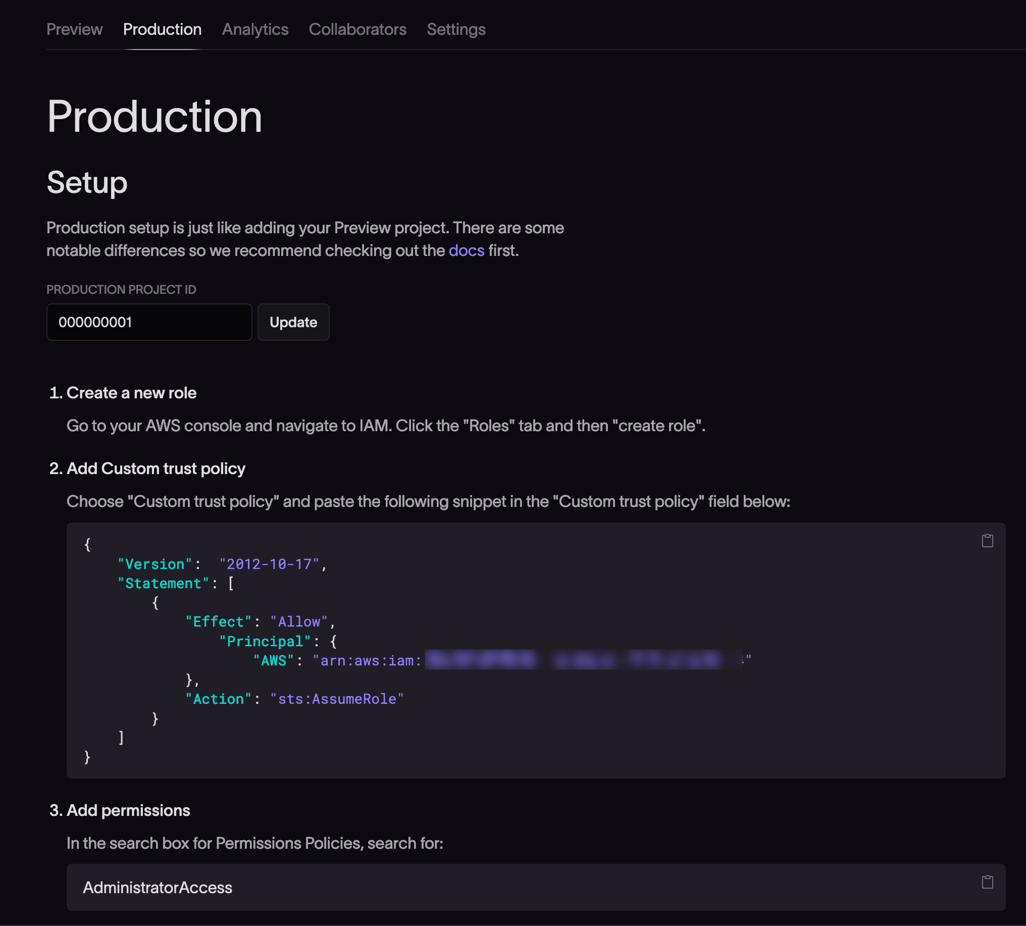 Create Production Environment