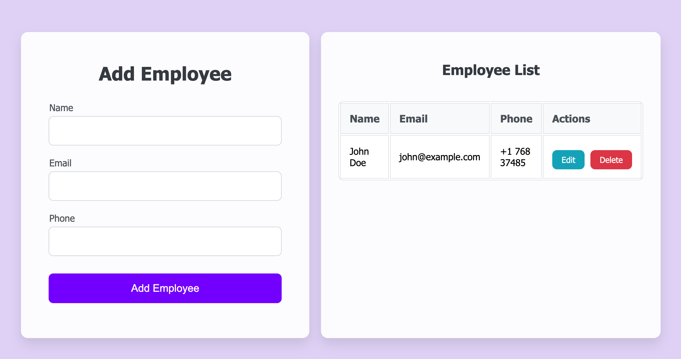 Employee management app